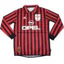 Nuevo 1ª Camiseta Manga Larga AC Milan Retro 1999 2000 Rojo Baratas