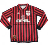 Nuevo 1ª Camiseta Manga Larga AC Milan Retro 1999 2000 Rojo Baratas