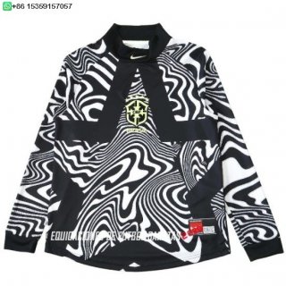 Nuevo Tailandia Portero Camiseta Manga Larga Brasil 2026 Negro Baratas