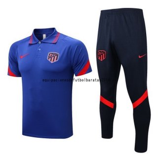 Nuevo Conjunto Completo Polo Atlético Madrid 22/23 Azul Negro Baratas