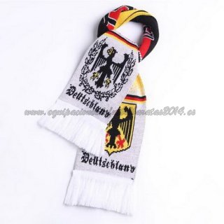 Bufanda Futbol Alemania Tejidas Blanco Gris
