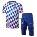 Nuevo Camisetas Conjunto Completo Chelsea Entrenamiento 18/19 Azul Blanco Baratas
