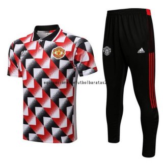 Nuevo Conjunto Completo Polo Manchester United 22/23 Rojo Blanco Negro Baratas