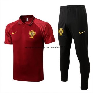 Nuevo Conjunto Completo Polo Portugal 2022 Rojo Negro Baratas