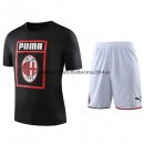 Nuevo Camisetas AC Milan Conjunto Completo Entrenamiento 19/20 Negro Blanco Baratas