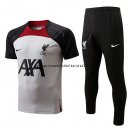 Nuevo Entrenamiento Conjunto Completo Liverpool 22/23 Blanco Negro Rojo Baratas