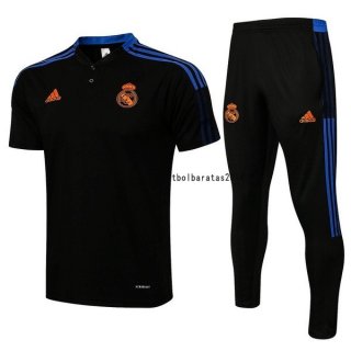 Nuevo Conjunto Completo Polo Real Madrid 21/22 Negro Azul Baratas