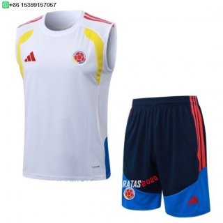 Nuevo Entrenamiento Sin Mangas Conjunto Completo Colombia 2026 Blanco Amarillo Baratas