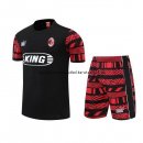 Nuevo Entrenamiento Conjunto Completo AC Milan 22/23 Negro Rojo Baratas