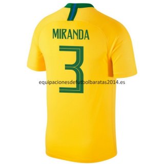 Nuevo Camisetas Brasil 1ª Equipación 2018 Miranda Baratas