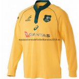 Rugby Manga Larga Nuevo Camisetas Australia 1ª Liga 2018 Baratas