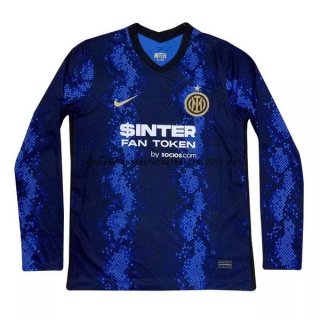 Nuevo Camiseta 1ª Liga Manga Larga Inter Milán 21/22 Baratas