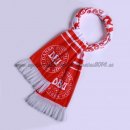 Bufanda Futbol Dinamarca Tejidas Rojo