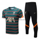 Nuevo Entrenamiento Conjunto Completo Liverpool 22/23 Verde Naranja Negro Baratas