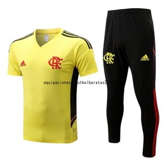 Nuevo Entrenamiento Conjunto Completo Flamengo 22/23 Amarillo Negro Baratas