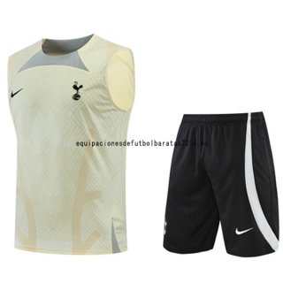 Nuevo Entrenamiento Sin Mangas Conjunto Completo Tottenham Hotspur 22/23 Amarillo Negro Baratas