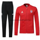 Nuevo Camisetas Chaqueta Conjunto Completo Bayern Munich Ninos Rojo Negro Liga 18/19 Baratas