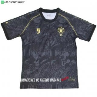 Nuevo Tailandia Especial Camiseta Portugal 2026 Negro II Amarillo Baratas