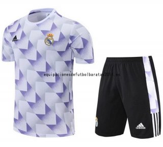 Nuevo Entrenamiento Conjunto Completo Real Madrid 22/23 Purpura Blanco Negro Baratas