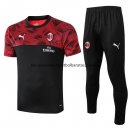 Nuevo Camisetas AC Milan Conjunto Completo Entrenamiento 19/20 Baratas Negro Rojo Blanco