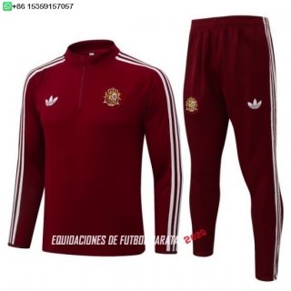 Nuevo Conjunto Completo Sudadera Entrenamiento España 2026 Borgona Baratas