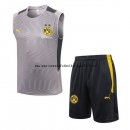 Nuevo Entrenamiento Sin Mangas Conjunto Completo Borussia Dortmund 21/22 Gris Amarillo Negro Baratas