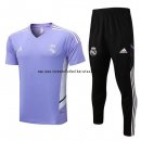 Nuevo Entrenamiento Conjunto Completo Real Madrid 2022 2023 Purpura Negro Baratas