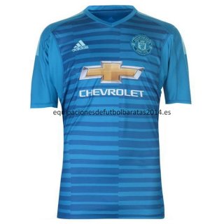 Nuevo Camisetas Portero Manchester United Azul Liga 18/19 Baratas