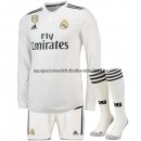 Nuevo Camisetas Manga Larga (Pantalones+Calcetines) Real Madrid 1ª Liga 18/19 Baratas
