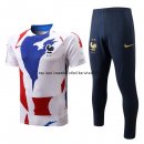 Nuevo Entrenamiento Conjunto Completo Francia 2022 Blanco I Azul Rojo Baratas