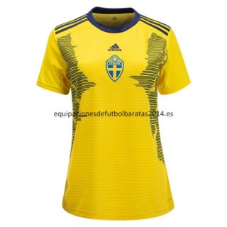 Nuevo Camisetas Mujer Suecia 1ª Liga 2019 Baratas