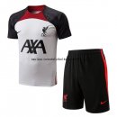 Nuevo Entrenamiento Conjunto Completo Liverpool 22/23 Blanco Rojo Negro Baratas