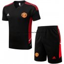 Nuevo Entrenamiento Conjunto Completo Manchester United 22 23 Negro I Rojo Baratas
