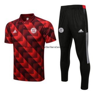 Nuevo Conjunto Completo Polo Bayern Múnich 22/23 Rojo Negro Baratas
