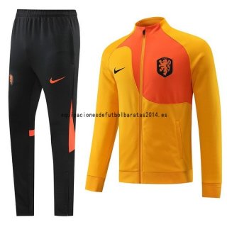 Nuevo Conjunto Completo Ropa Deportiva Con Cremallera Larga Países Bajos 2022 Naranja Negro Baratas