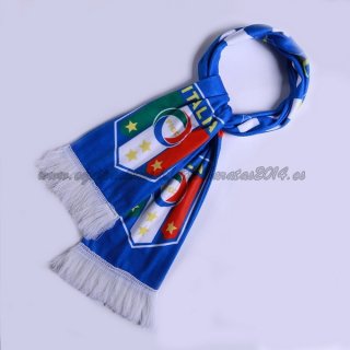Bufanda Futbol Italia Tejidas Azul Blanco