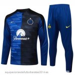 Conjunto Completo Sudadera Entrenamiento Inter Milán 24/25 Azul Negro Baratas