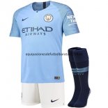 Nuevo Camisetas (Pantalones+Calcetines) Manchester City 1ª Liga 18/19 Baratas