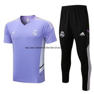 Nuevo Entrenamiento Conjunto Completo Real Madrid 2022 2023 Purpura Negro Baratas