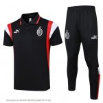 Nuevo Conjunto Completo Polo AC Milan 23/24 Negro Rojo Blanco Baratas Nuevo Conjunto Completo Polo AC Milan 23/24 Negro Rojo Blanco Baratas