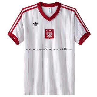 Nuevo 1ª Camiseta Polonia Retro 1982 Blanco Baratas