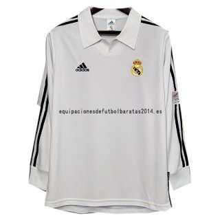 Nuevo Camiseta 1ª Liga Manga Larga Real Madrid Retro 2001/2002 Baratas