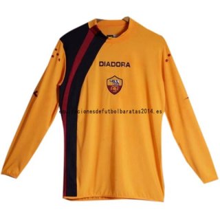 Nuevo 3ª Camiseta Manga Larga As Roma Retro 2005 2006 Amarillo Baratas