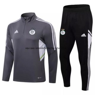 Nuevo Chandal Argelia 2022 Gris Negro Baratas