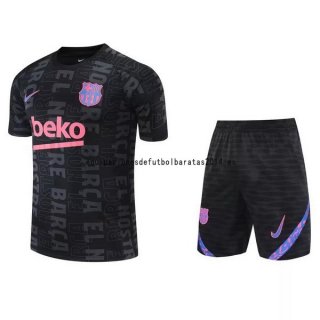Nuevo Entrenamiento Conjunto Completo Barcelona 22/23 Negro Purpura Baratas