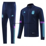 Nuevo Conjunto Completo Ropa Deportiva Con Cremallera Larga Argentina 2022 Azul Marino Baratas