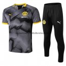 Nuevo Camisetas Conjunto Completo Borussia Dortmund Entrenamiento 18/19 Gris Negro Baratas