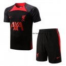 Nuevo Entrenamiento Conjunto Completo Liverpool 22/23 Negro II Rojo Baratas