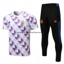 Nuevo Entrenamiento Conjunto Completo Real Madrid 22/23 Blanco Purpura Negro Baratas