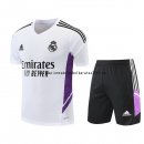 Nuevo Entrenamiento Conjunto Completo Real Madrid 22/23 Blanco II Purpura Negro Baratas